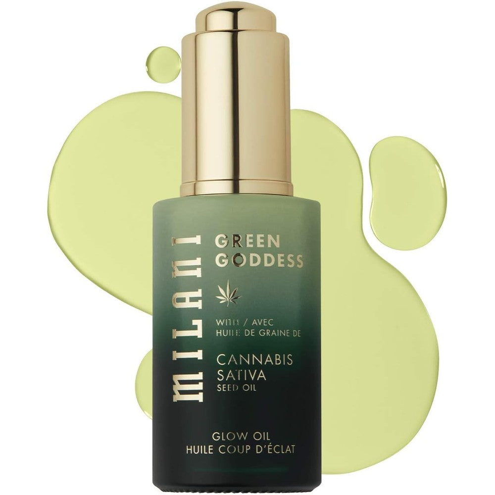 Milani Green Goddess Glow Oil Multi Use Facial Oil Infused With Hemp Seed Oil For Hydrating And Soothing Stressed Skin Thirty Milliliters