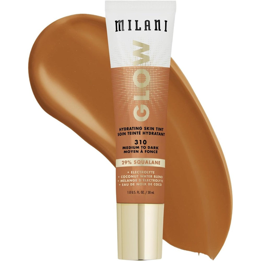 Milani Glow Hydrating Skin Tint Medium To Dark Sheer To Light Coverage Dewy Finish 1 Fluid Ounce