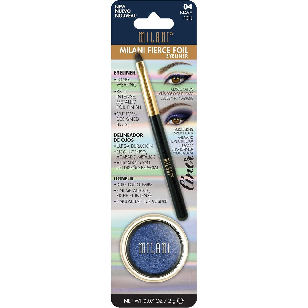 Milani Fierce Foil Eyeliner Navy Foil Metallic Finish 0.07 Ounce