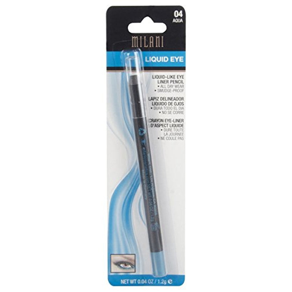 Milani Liquid Eye Liner Pencil Waterproof And Smudge Proof Long Wearing Eye Makeup Pencil 04 Aqua Shade 0.04 Ounce