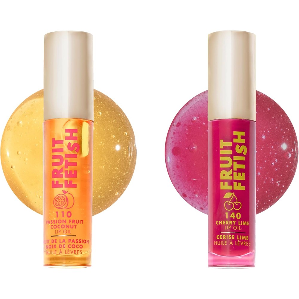 Milani Fruit Fetish Lip Oil Bundle Cherry Lime And Passionfruit Coconut Hydrating Lip Gloss Duo