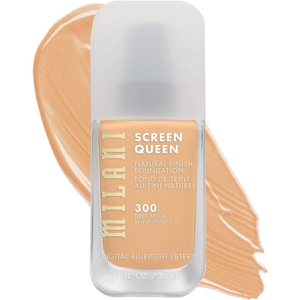 Milani Screen Queen Liquid Foundation Makeup Cruelty Free With Digital Bluelight Filter Technology 300 Deep Beige 1 Fluid Ounce