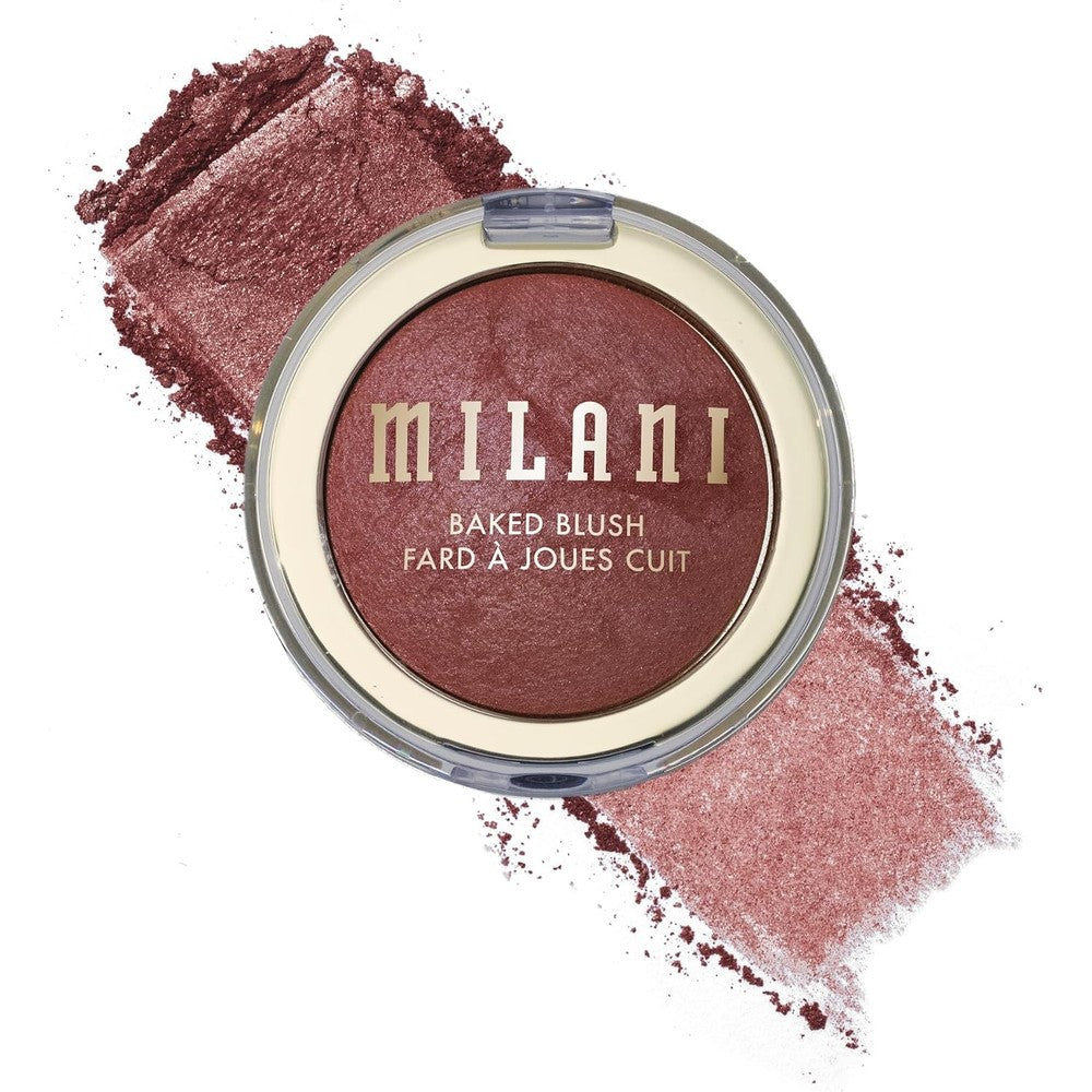 Milani Baked Blush Updated Powder Blush For Cheeks Granita Glow Shimmery Deep Berry 0.12 Ounce