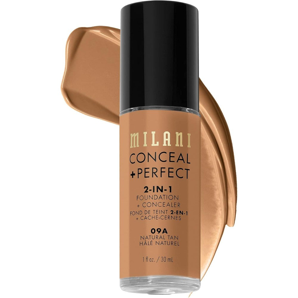 Milani Conceal Plus Perfect 2 In 1 Foundation Plus Concealer Natural Tan 1 Fluid Ounce Cruelty Free Liquid Makeup