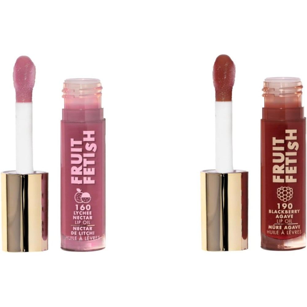 Milani Fruit Fetish Lip Oil Tinted Lip Gloss And Hydrating Lip Treatment Duo Raspberry Peach And Strawberry Melon 2 Pack