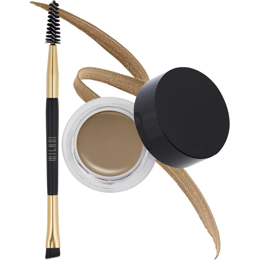 Milani Stay Put Brow Color Soft Brown 0.09 Ounce Vegan Cruelty Free Waterproof Eyebrow Pomade With Dual Ended Brush For Filling And Shaping Brows
