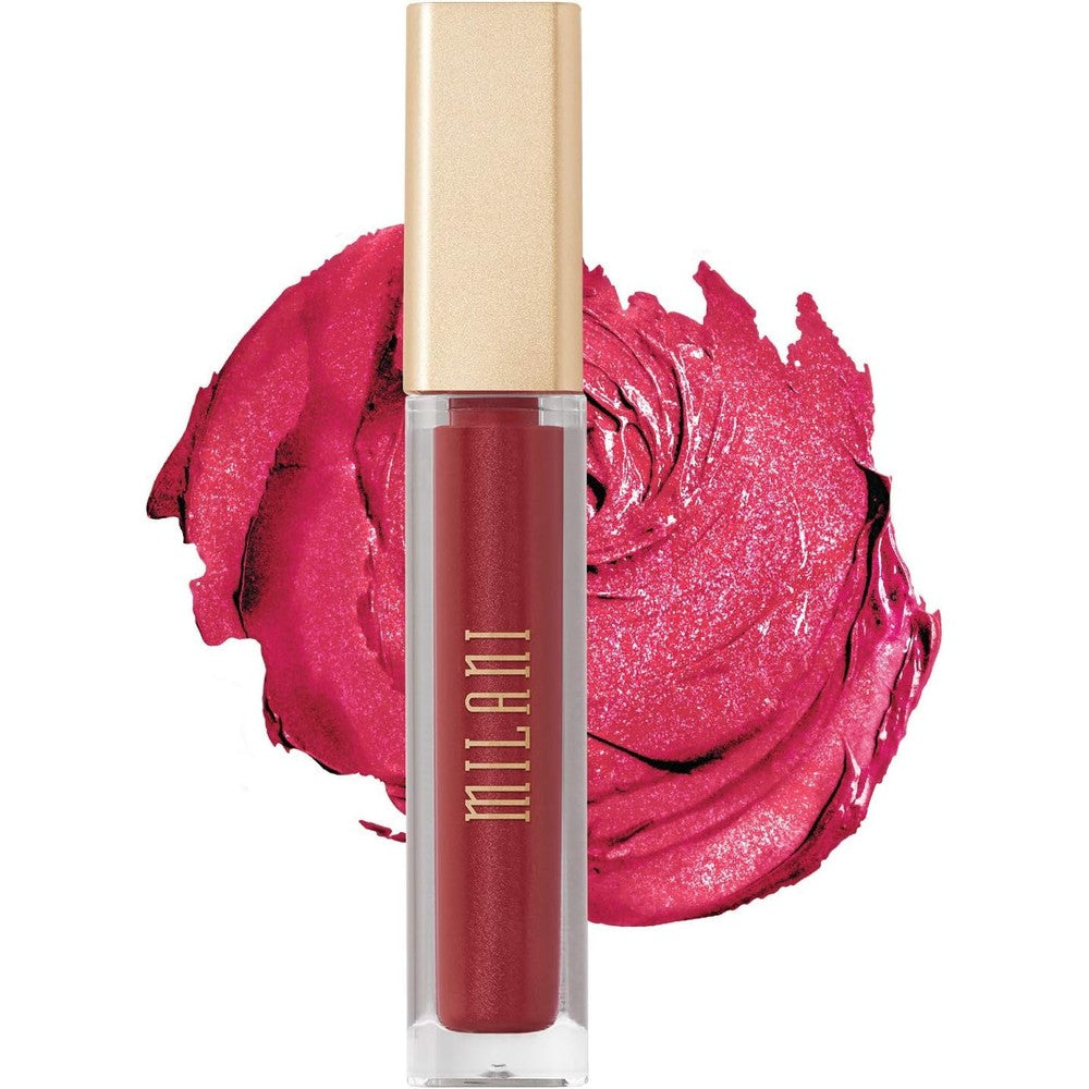 Milani Amore Matte Metallic Lip Creme Long Lasting Liquid Lipstick In Mattely In Love 06 Medium Dark Red Shimmering Finish Seven Grams