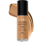 Milani Conceal And Perfect 2 In 1 Foundation And Concealer 08A Warm Sand, Full Coverage Liquid Makeup, 1 Fluid Ounce