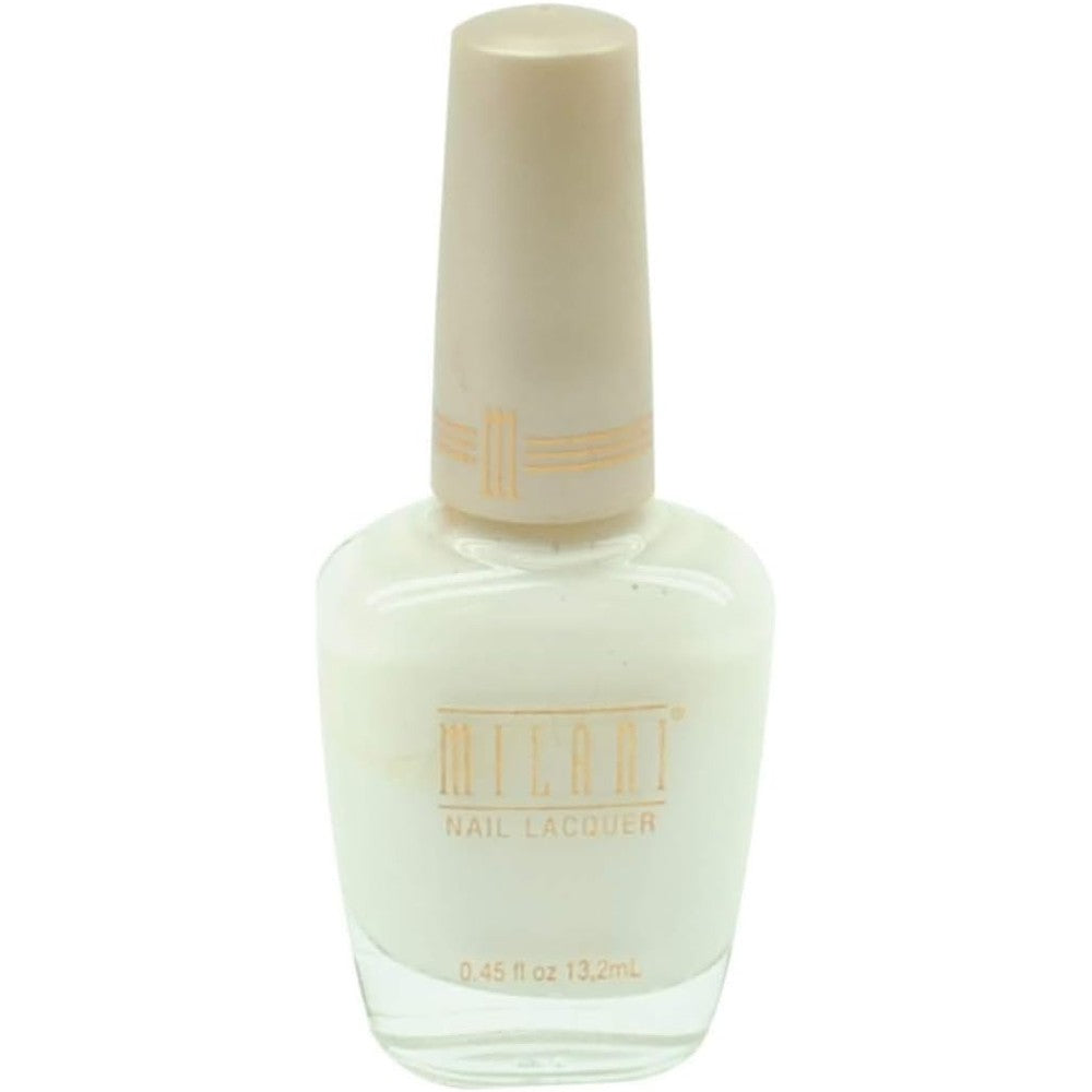 Milani Nail Lacquer High Gloss Chip Resistant White Base Polish 0.45 Fluid Ounce