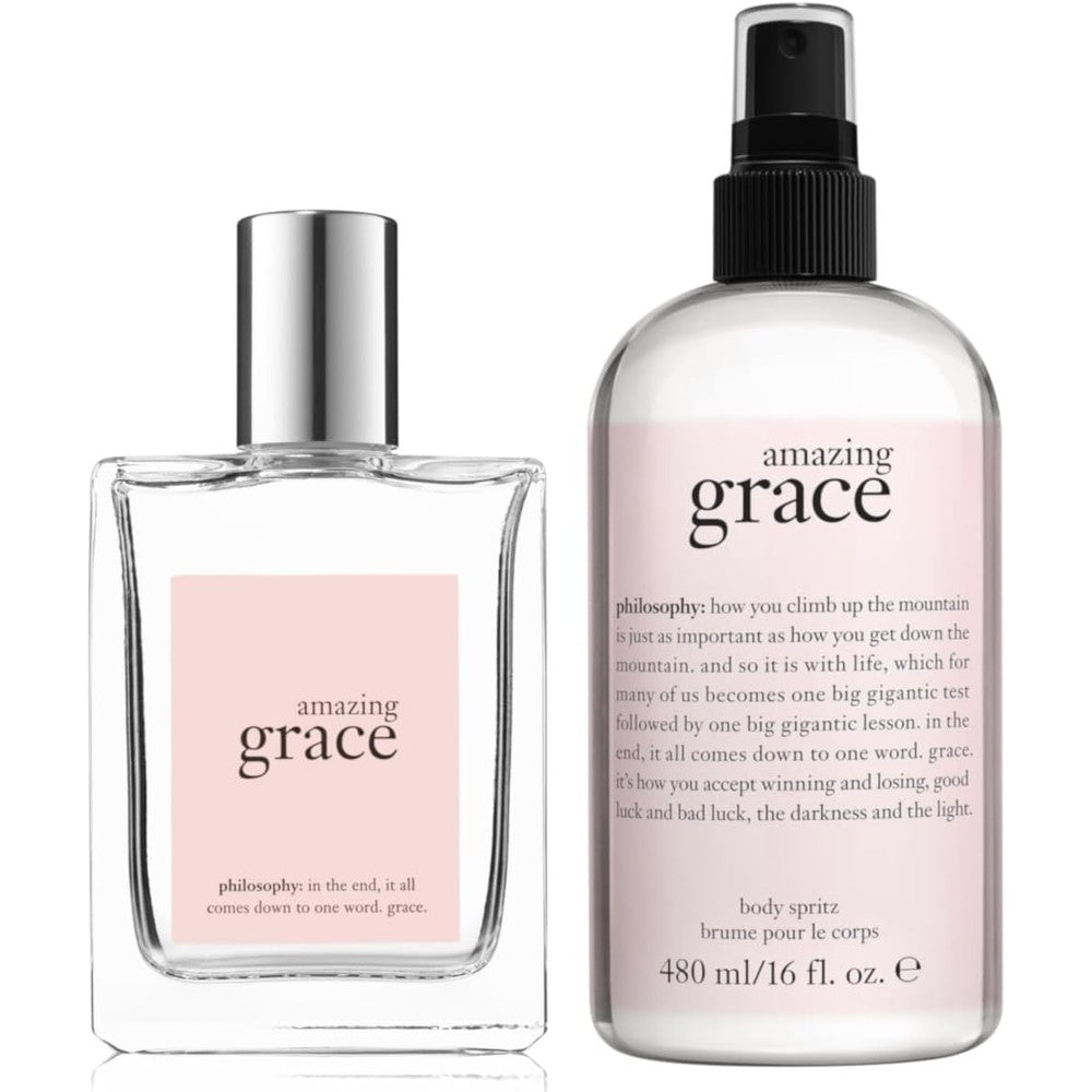 Philosophy Amazing Grace Eau De Toilette Spray And Body Spritz Bundle Featuring Bergamot Lily Of The Valley And Musk Floral Fragrance Set