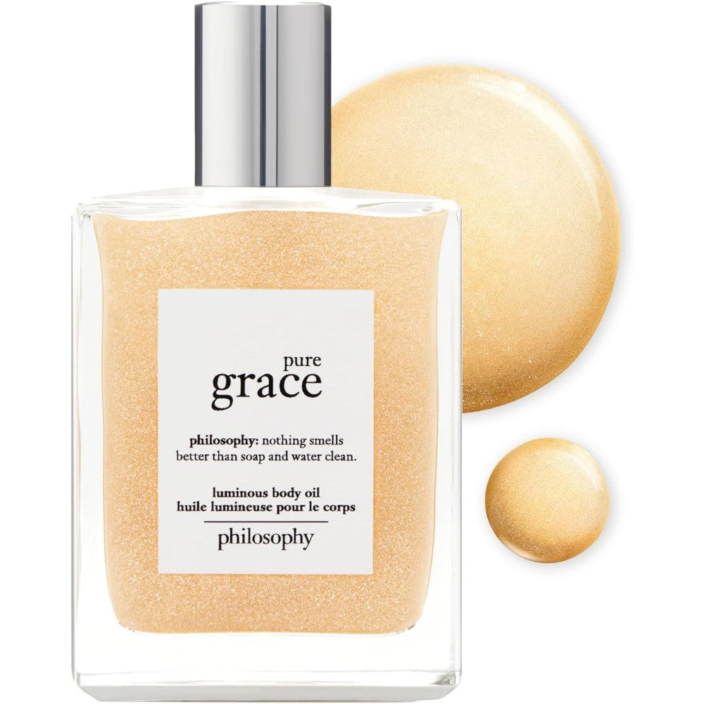 Philosophy Pure Grace Luminous Body Oil Lightweight Moisturizing Formula With Subtle Glow For All Skin Types 4 Fluid Ounces