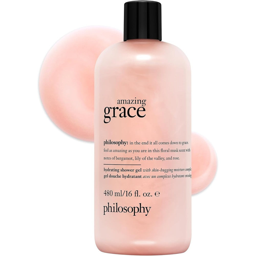 Philosophy Amazing Grace Hydrating Bath And Shower Gel Vegan Formula 16 Fluid Ounces 480 Milliliters