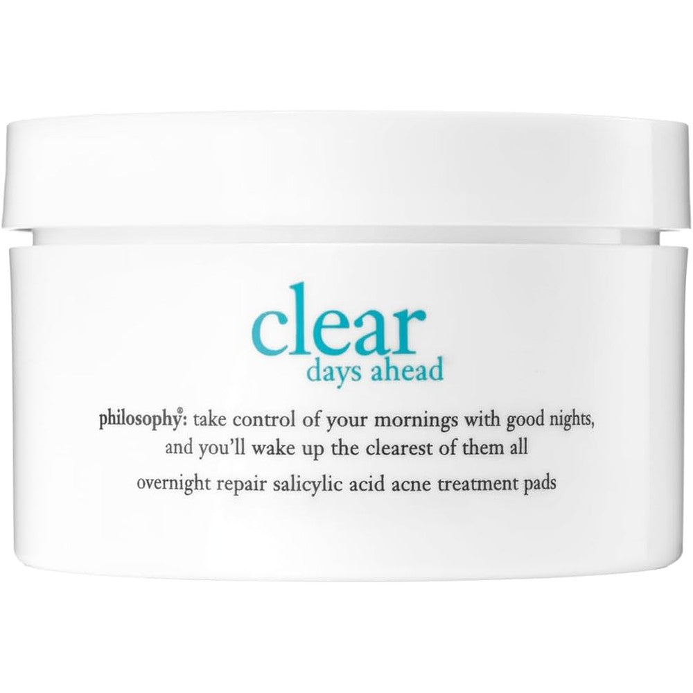 Philosophy Clear Days Ahead Overnight Repair Acne Treatment Pads With Salicylic Acid To Clear Pores And Prevent Breakouts 60 Count
