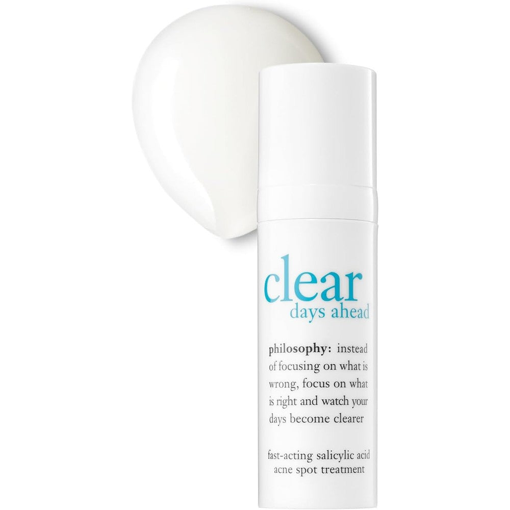 Philosophy Clear Days Ahead Fast Acting Salicylic Acid Acne Spot Treatment Anti Microbial Formula For Active Breakouts Zero Point Five Fluid Ounce