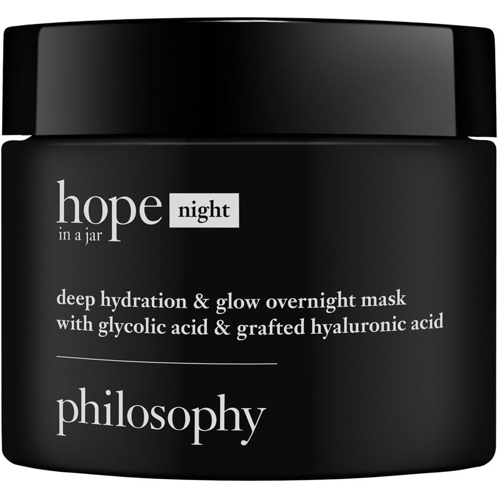 Philosophy Hope In A Jar Deep Hydration And Glow Overnight Face Mask With Glycolic And Hyaluronic Acid 2 Fluid Ounces