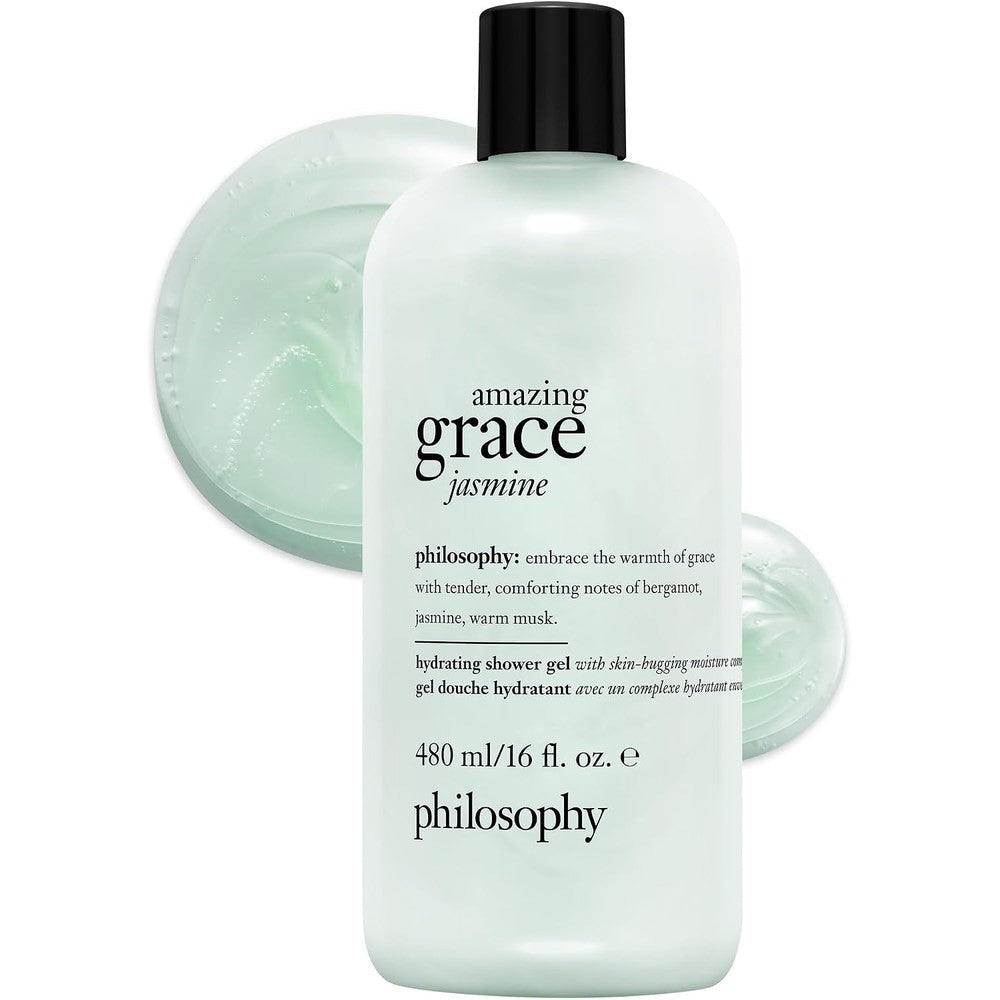 Philosophy Amazing Grace Jasmine Hydrating Bath And Shower Gel Vegan Formula 16 Fluid Ounces