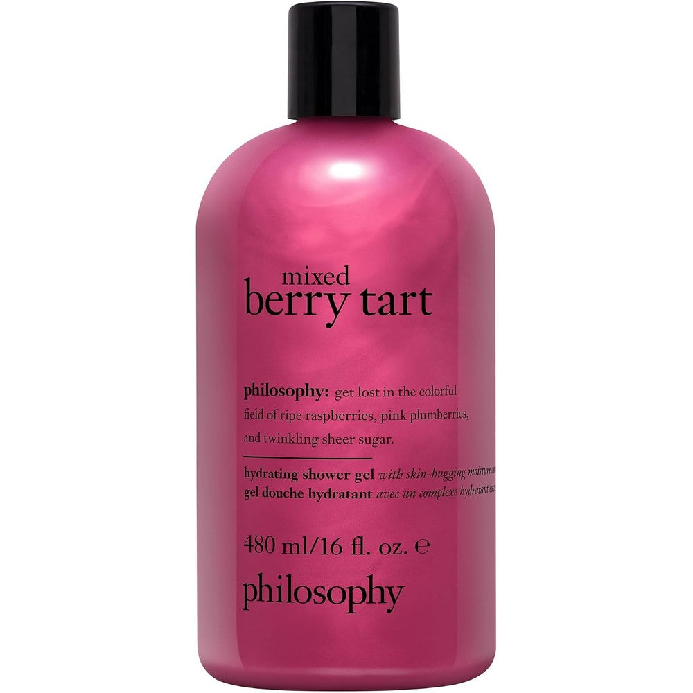 Philosophy Scent-Sational Hydrating Bath And Shower Gel Mixed Berry Tart Multitasking Vegan Body Wash And Shampoo Sixteen Fluid Ounces