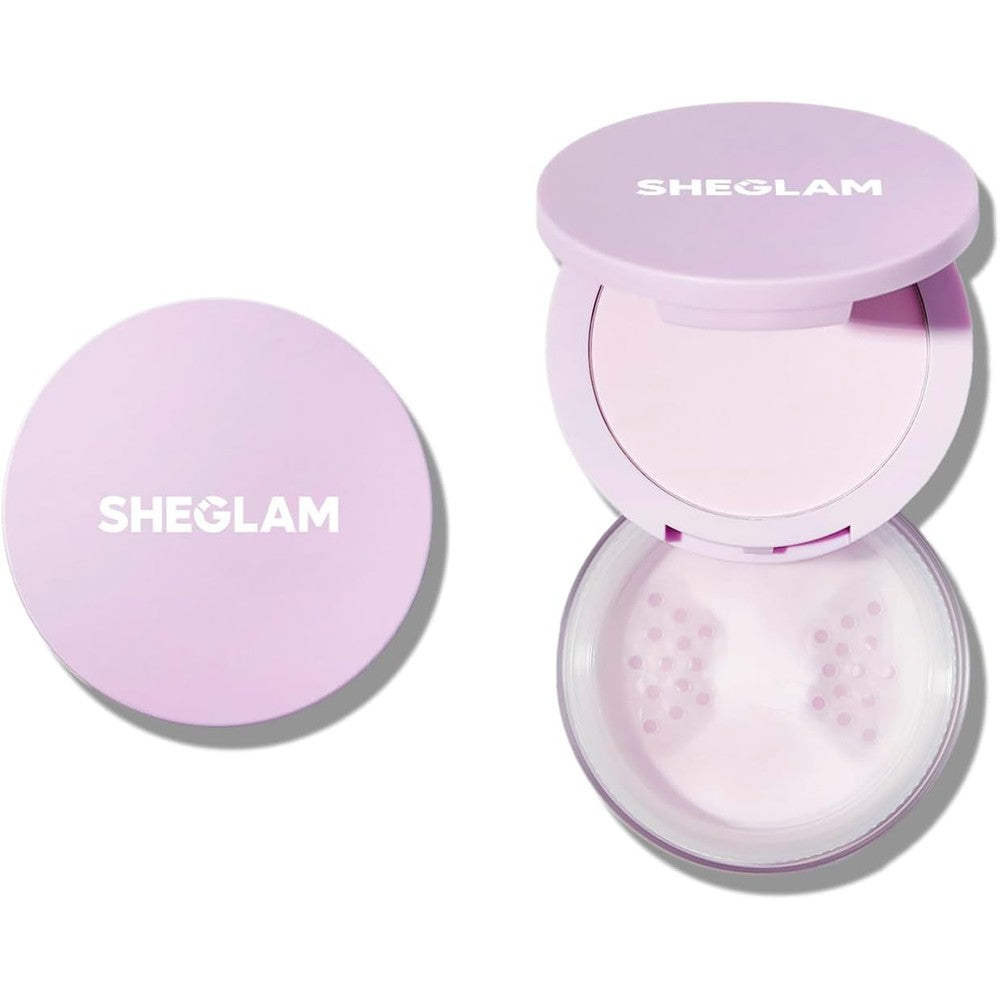 SHEGLAM Insta Ready Face And Under Eye Setting Powder Duo Waterproof Brightening Makeup Setting Powder Taro Fourteen Grams
