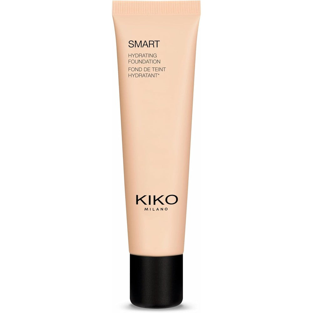 Kiko Milano Smart Hydrating Foundation 01 Warm Rose Moisturising And Evening Liquid Foundation With Satin Finish For Normal To Dry Skin 30 Milliliters