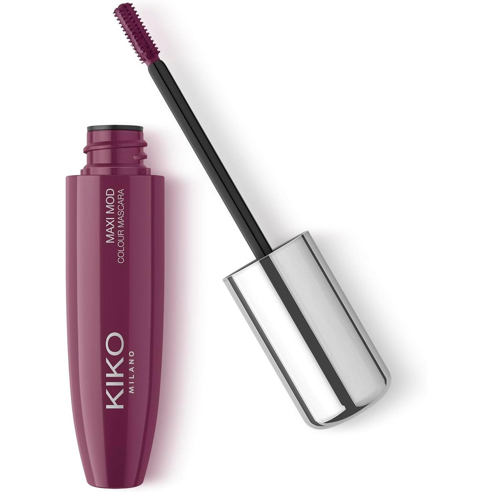 Kiko Milano Maxi Mod Colour Mascara In Shade 03 Plum 12 Milliliters For Volumized Lashes And Precision Definition