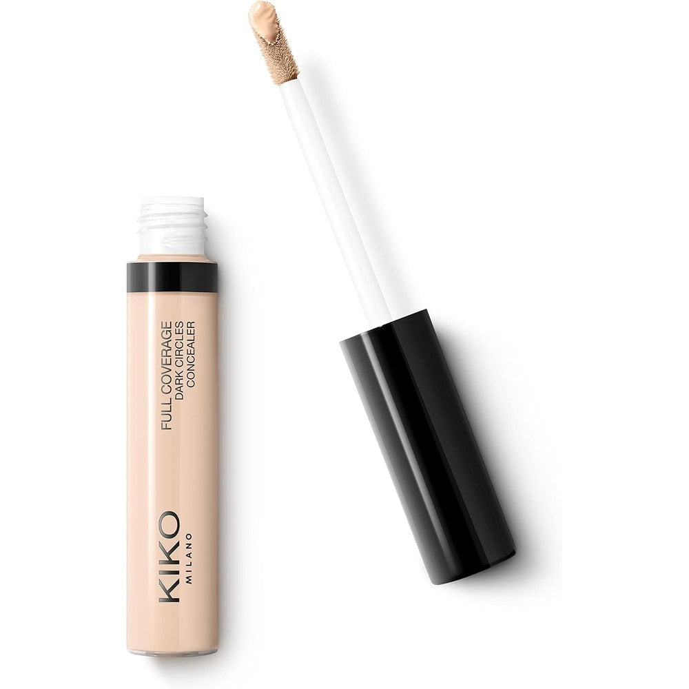 Kiko Milano Full Coverage Dark Circles Concealer Liquid High Coverage Under Eye And Face Makeup With Ten Hour Hold Light Beige Eight Milliliters