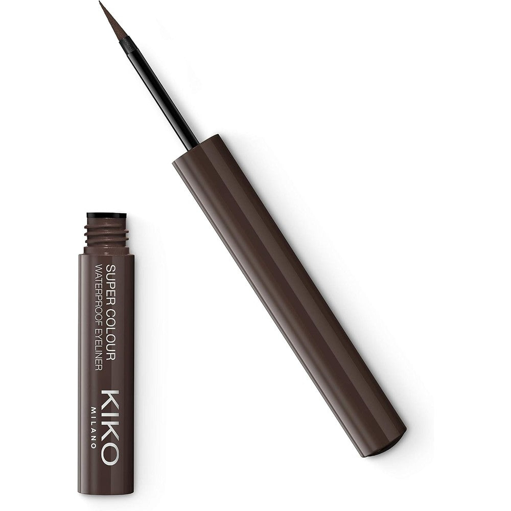 KIKO Milano Super Colour Waterproof Eyeliner High Coverage Water Resistant Liquid Eyebrow 09 Dark Brown 1.7 Milliliters