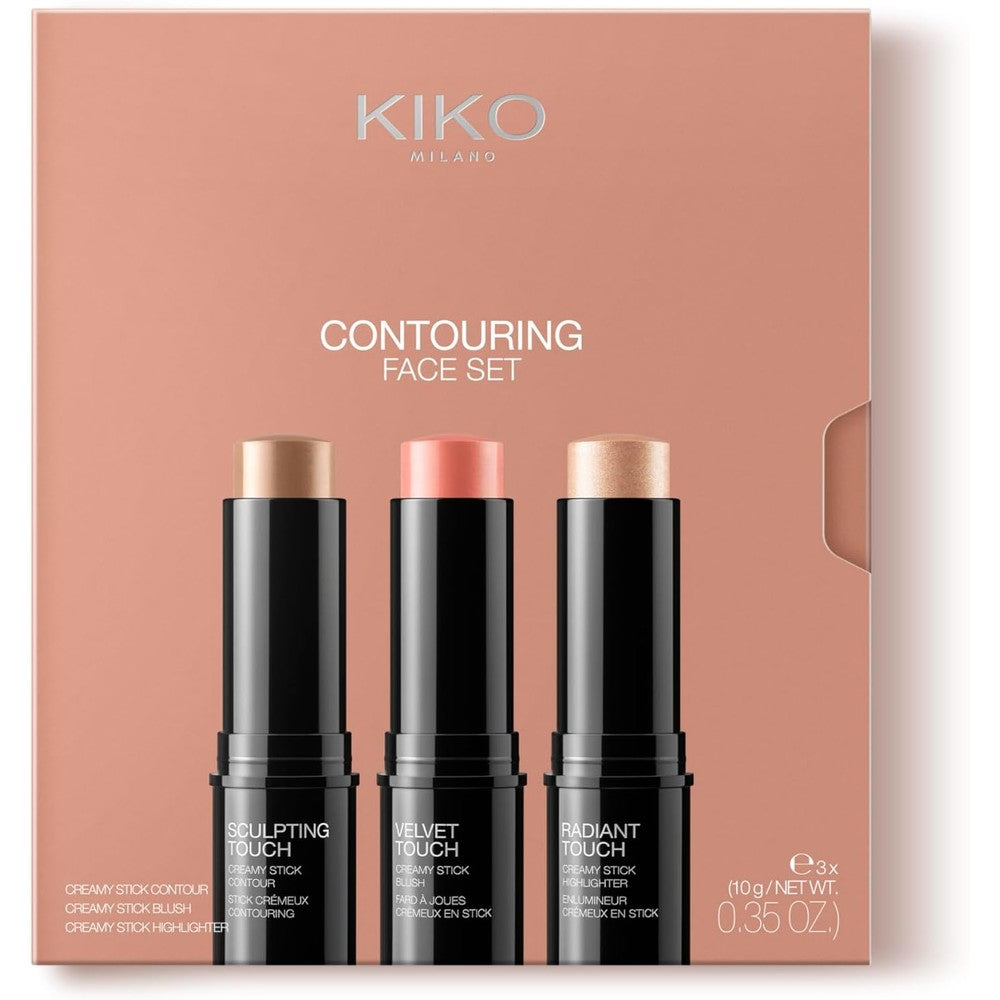 Kiko Milano Contouring Face Set 01 Make Up Kit With 3 Sticks Including Blush Highlighter And Face Contour