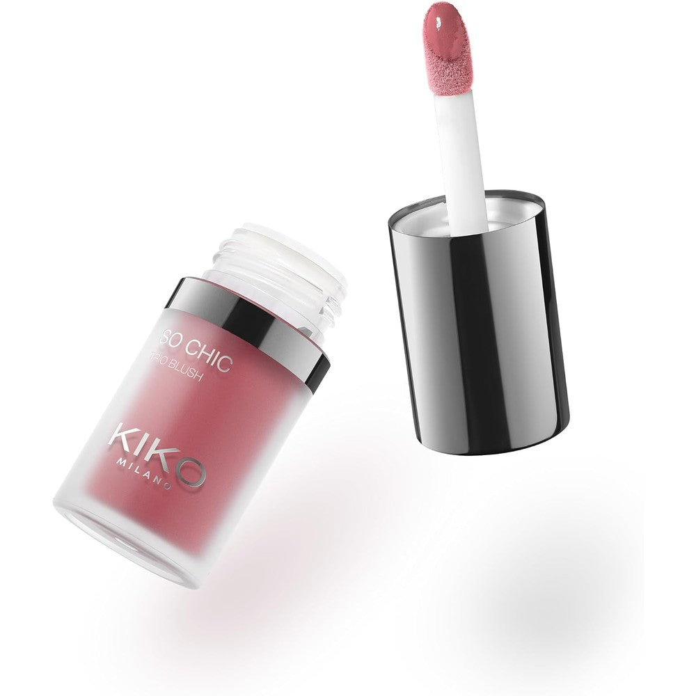 KIKO Milano So Chic Trio Blush 3 In 1 Multipurpose Liquid Blusher For Face Eyes And Lips 04 Ruby Bliss 4.5 Milliliters