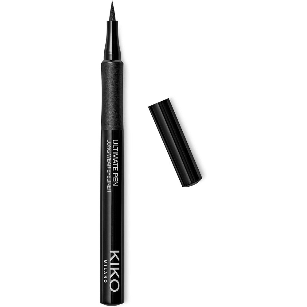 KIKO Milano Ultimate Pen Long Wear Eyeliner Matte Finish Pigmented Eye Makeup Felt Tip Applicator 01 Black 1.2 Milliliter