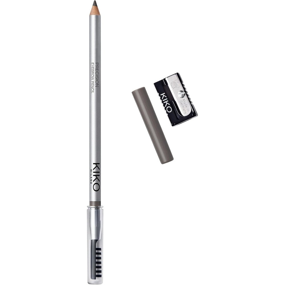 Kiko Milano Precision Eyebrow Pencil 10 Grey With Micro-Precision Hard Formula And Separator Comb 0.55 Grams