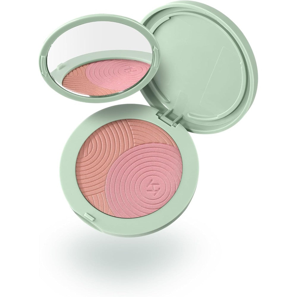 KIKO Milano Kind By KIKO Silky Touch Powder Duo Blush 01 Flora Flush Vegan Long Lasting Satin Finish Cheek Sculpting Makeup 6 Grams