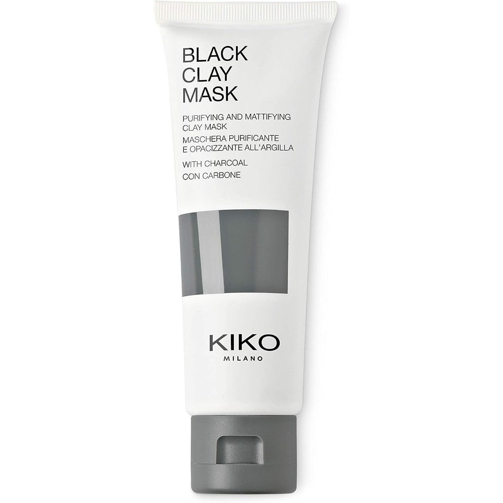 Kiko Milano Black Clay Mask Purifying Matte Finish Face Mask With Charcoal And Black Clay For Combination To Oily Skin 50 Milliliters