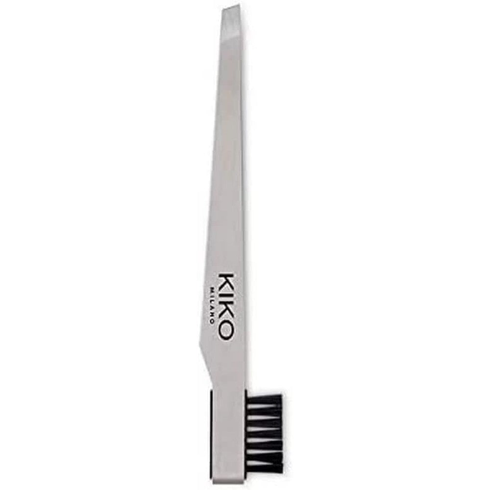 KIKO Milano Pro Tweezers Combo Professional Eyebrow Tweezers With Synthetic Fibre Spoolie For Precise Grooming And Shaping Silver Color