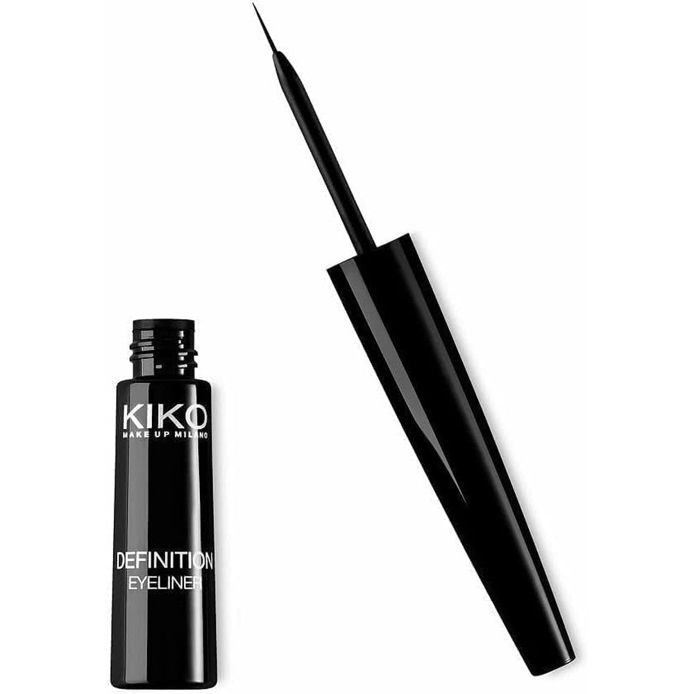 Kiko Milano Definition Eyeliner Precise Long Lasting Liquid Eyeliner With Fine Brush Applicator Smudge Resistant Intense Black 2.5 Milliliters