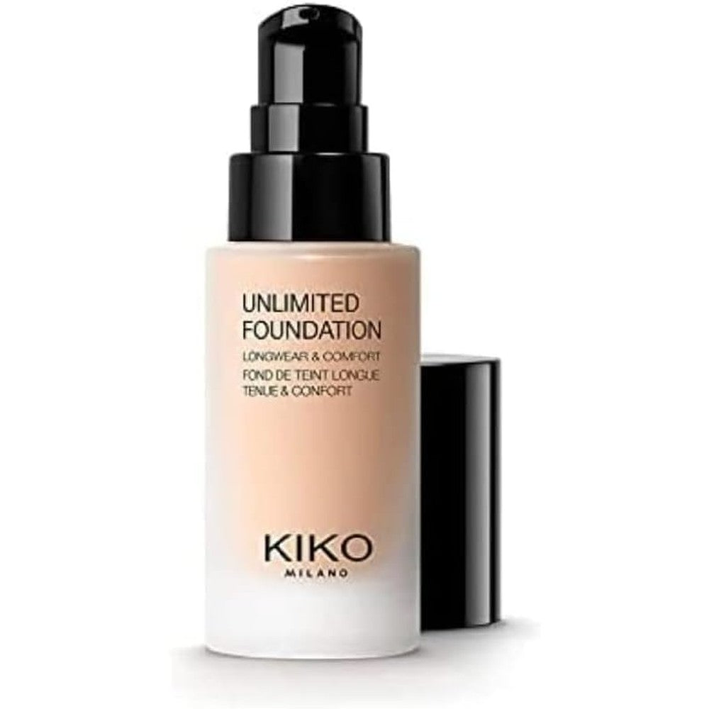 Kiko Milano Unlimited Long Lasting Liquid Foundation With Twenty Four Hour Hold Transfer Proof Matte Finish 2R Two Rose Thirty Milliliters