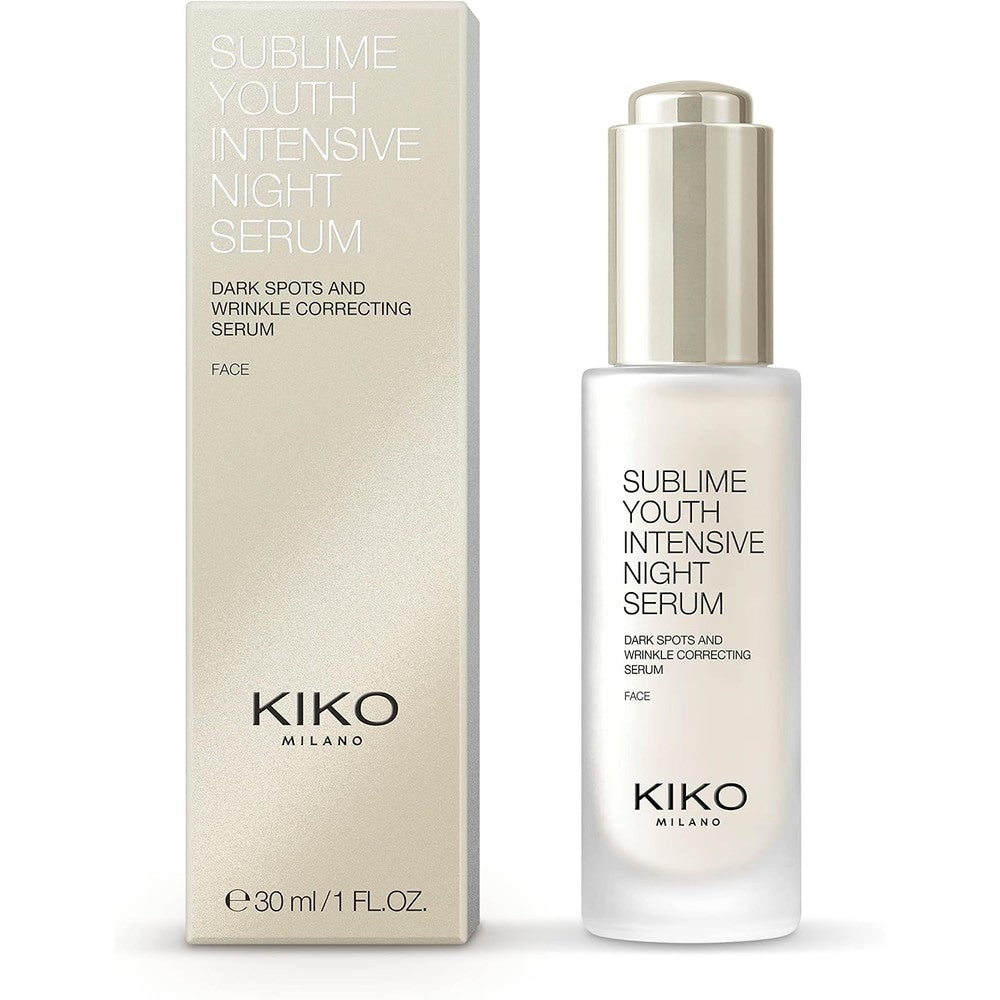 KIKO Milano Sublime Youth Intensive Night Serum Corrective Face Serum For Blemishes And Wrinkles Authentic USA Imported 30 ml 1 Fluid Ounce