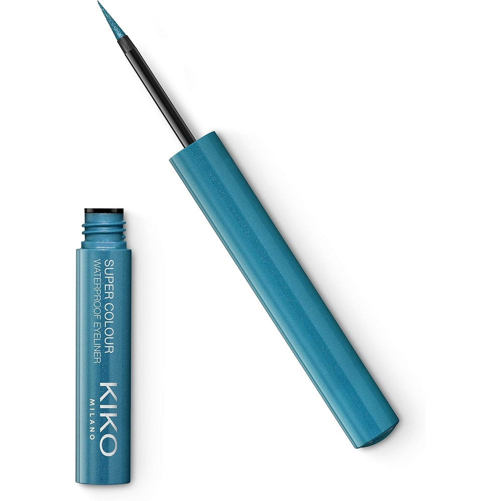 KIKO Milano Super Colour Waterproof Eyeliner High Coverage Water Resistant Liquid Eyeliner 04 Green Teal 1.7 Millilitres
