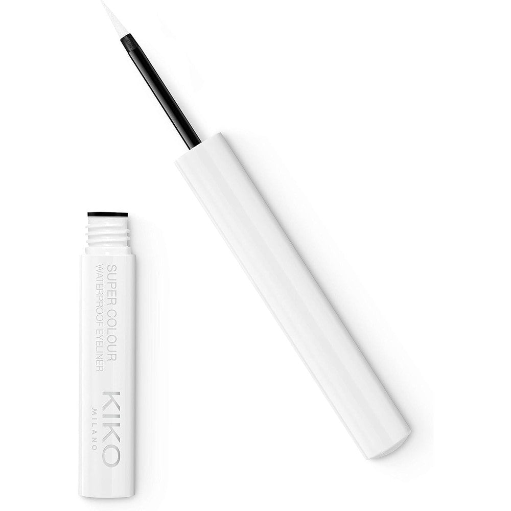 KIKO Milano Super Colour Waterproof Eyeliner High Coverage And Water Resistant Long Lasting Liquid Liner 01 White 1.7 Milliliters