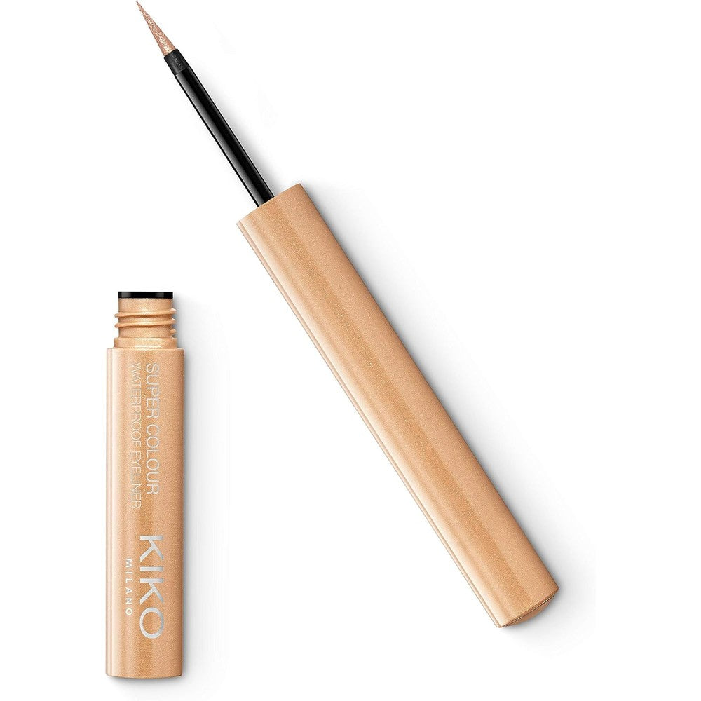 Kiko Milano Super Colour Waterproof Eyeliner High Coverage Long Lasting Metallic Liquid Eyeliner 02 Gold 1.7 Milliliters