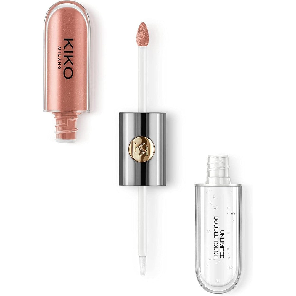 KIKO Milano Unlimited Double Touch Liquid Lipstick 129 Burnt Tangerine Two Step Long Lasting Lip Color And High Shine Gloss 6 Milliliters