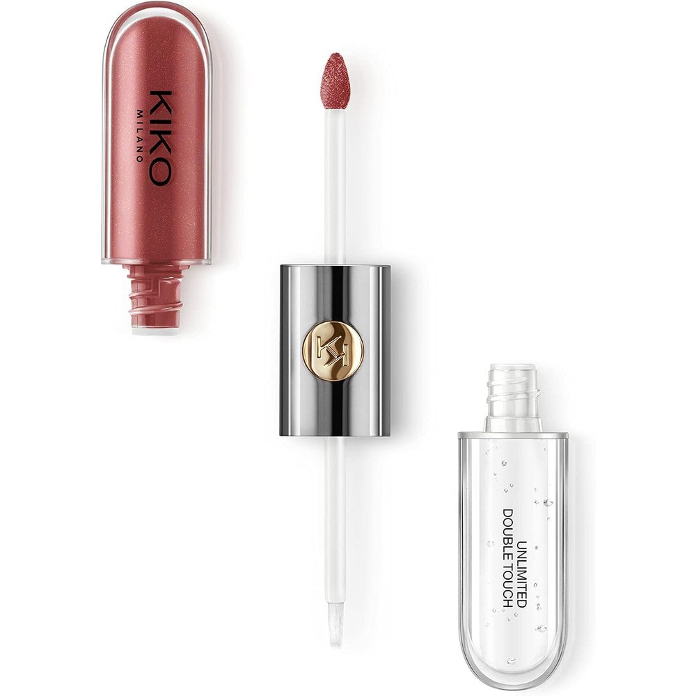 KIKO Milano Unlimited Double Touch Liquid Lipstick Long Lasting Two Step Transfer Proof Lip Color With Glossy Top Coat 108 Satin Currant Red 6 Mill...