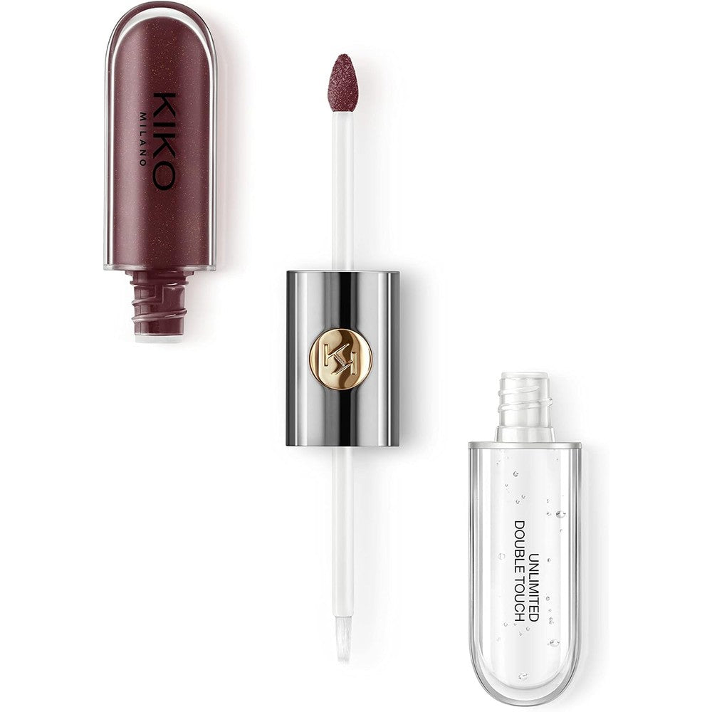 Kiko Milano Unlimited Double Touch Liquid Lipstick 122 Bordeaux Two Step Long Lasting Liquid Base Color And High Shine Lip Gloss 3 Milliliters