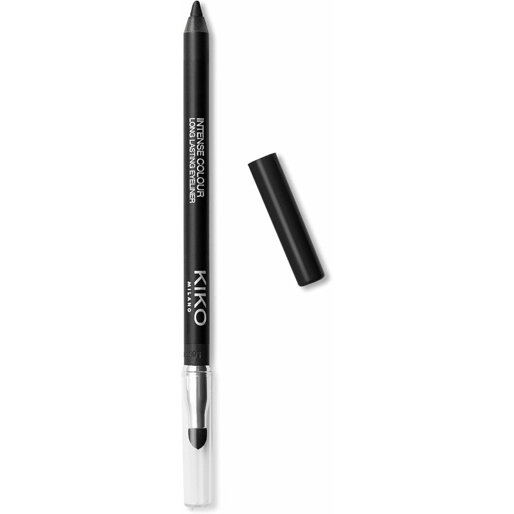 KIKO Milano Intense Colour Long Lasting Eyeliner Water Resistant Smooth Gliding Outer Eye Pencil With Smudging Sponge 16 Black 1.2 Grams