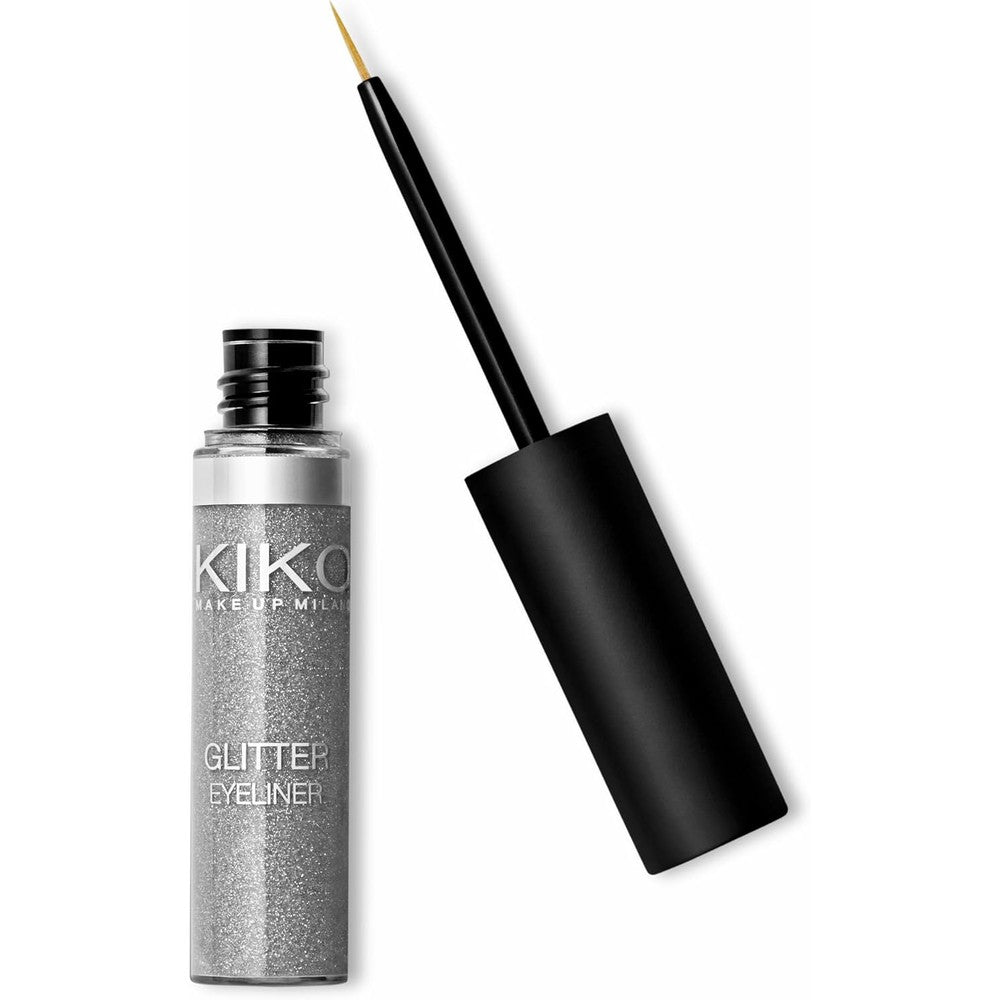 Kiko Milano Glitter Eyeliner Long Lasting Gel Based Liquid Eye Liner For Radiant Shimmering Eye Makeup Finish 02 Silver 4.5 Milliliters