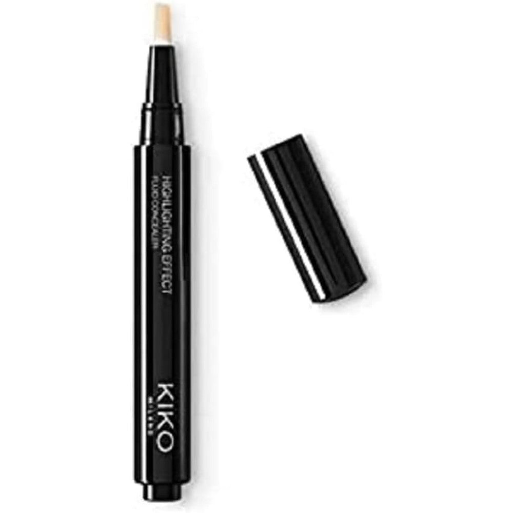 KIKO Milano Highlighting Effect Fluid Concealer For Radiant Skin Coverage And Brightening Glow 02 Ivory Shade 2 Milliliter Liquid Pen
