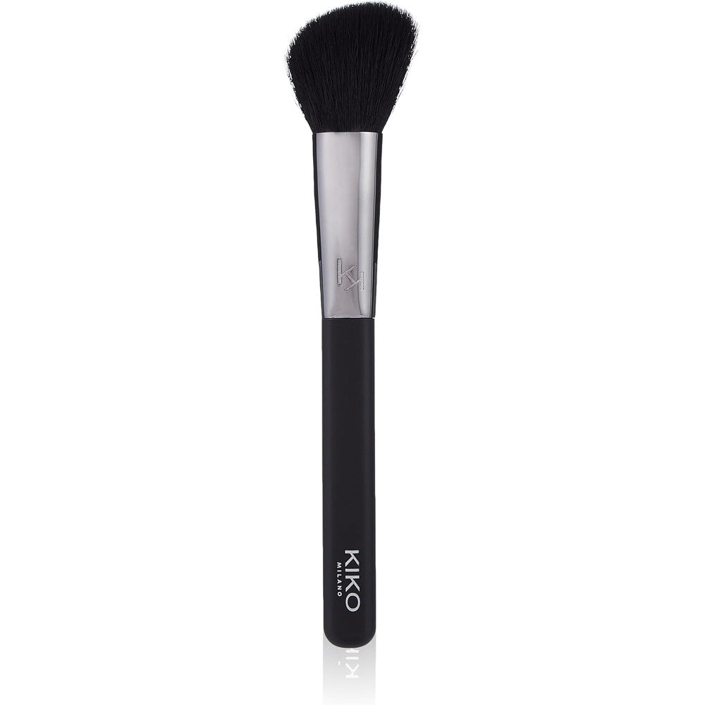 KIKO Milano Face 10 Blush Brush Slanted Angled Makeup Brush For Precision Powder Blushes Bronzers And Highlighters Black Color One Count