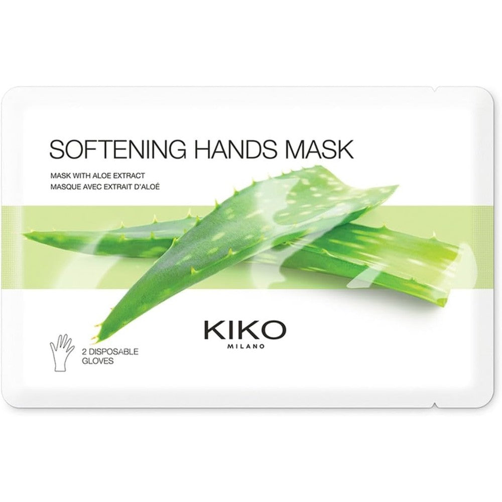 KIKO Milano Softening Hands Mask Fabric Hand And Nail Mask With Aloe Extract For Moisturizing Dry Skin 28 Gram Single Use Glove
