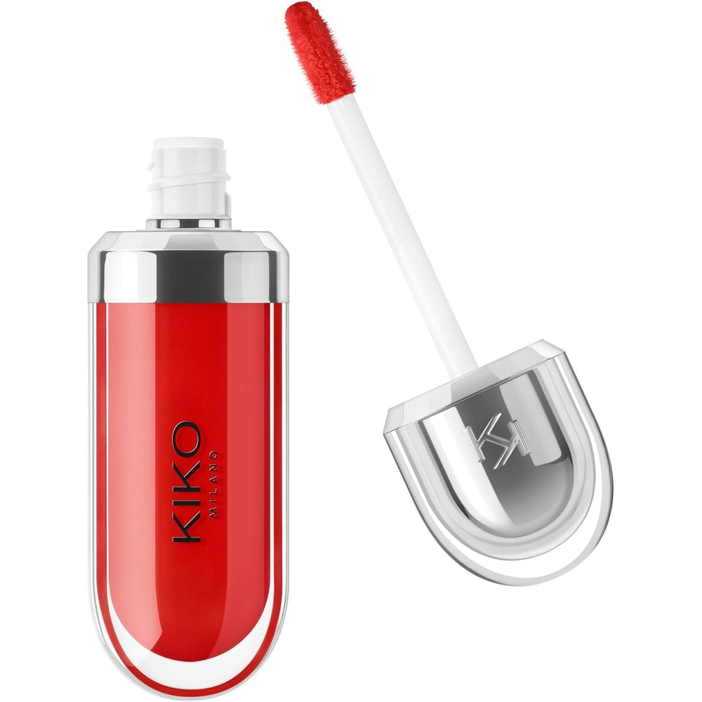 KIKO Milano 3D Hydra Lip Gloss High Shine Hydrating Plumping Moisturizing Long Lasting Liquid Lip Makeup 13 Fire Red 6.5 Milliliters