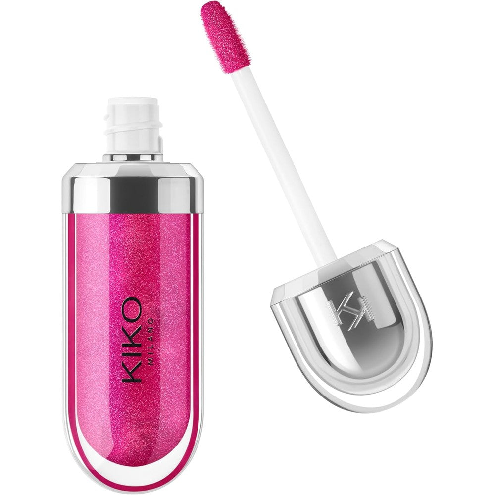Kiko Milano 3D Hydra Lip Gloss High Shine Hydrating Plumping Non-Sticky Moisturizing Lip Makeup 23 Magenta 6.5 Milliliters