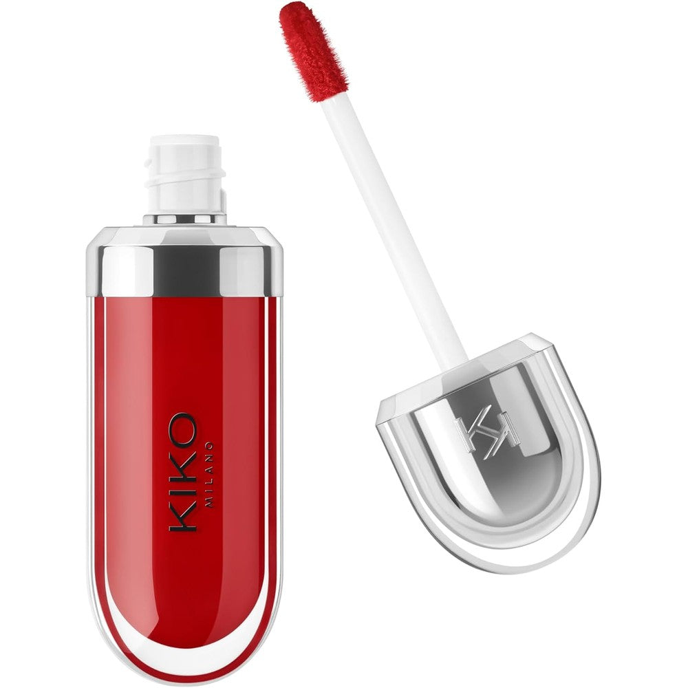 Kiko Milano 3D Hydra Lip Gloss High Shine Hydrating Plumping Non Sticky Moisturizing Lip Makeup 15 Cherry Red 6.5 Milliliters